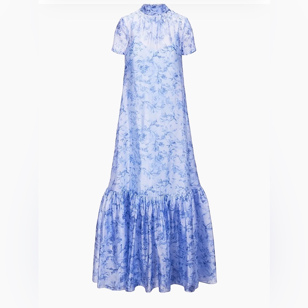 STAUD Blue Floral Maxi Dress